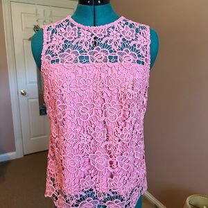 Coral Lace Sleeveless Women's Top